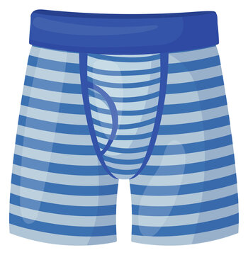 Trunks cartoon icon. Striped underpants. Male apparel