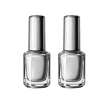 Two nail polish bottles with dotted design