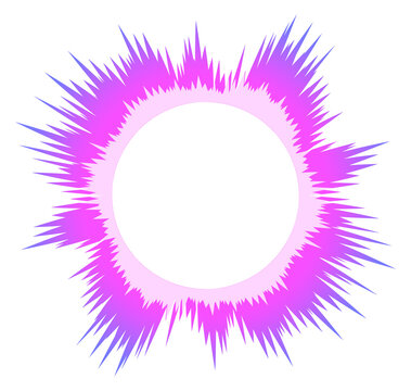 Radial equalizer with pink burst. Electronic impulse ring