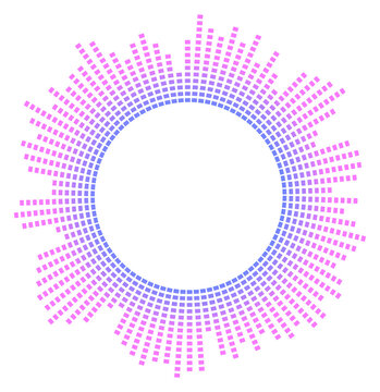 Music ring in neon equalizer style. Energy dynamic design