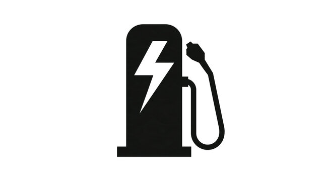 Electric vehicle charging station icon vector isolated on white isolated on transparent background