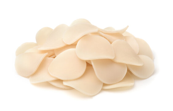 Heap of uncooked shrimp chips