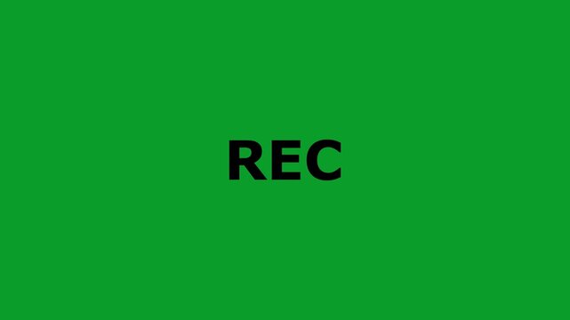 screen recorder, recording overlay frame, camera streaming recorder, Records icon white text red circle blinking on black background. rec frame icon animation. 4k video