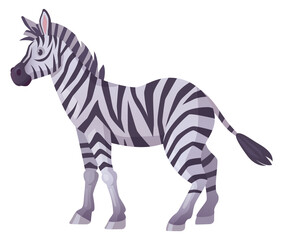 Obraz premium Cartoon zebra. Safari wildlife. African animal icon