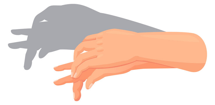 Animal hand gesture play. Funny shadow icon