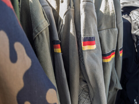 Vintage Military Clothing Featuring German Flag Colors