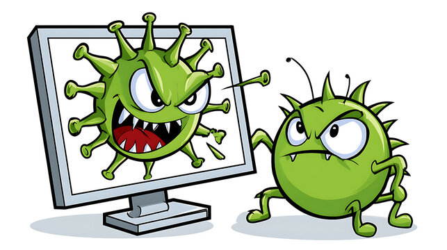 Computer Virus and Bug Clip Art. Computer viruses and errors in image format.