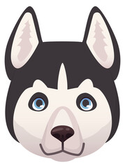 Husky head. Cute dog emoji. Pet avatar © ssstocker