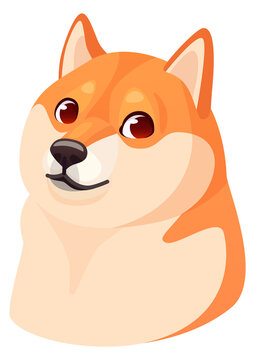 Viral dog face. Internet meme animal drawing