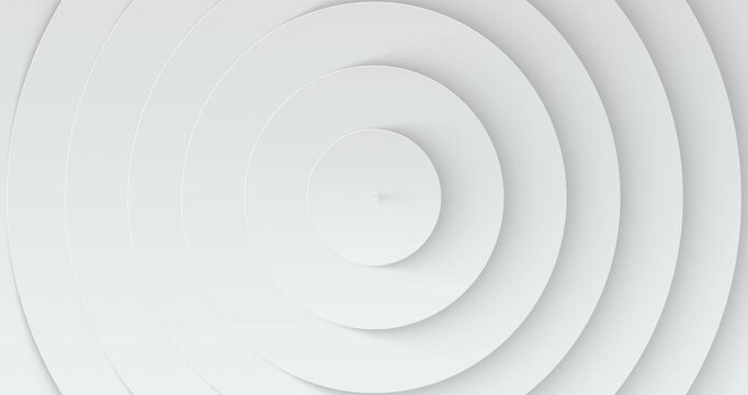 Hypnotizing Abstract White Concentric Circles Ripple Background, Minimal Motion Graphics Animation