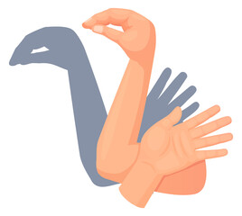 Obraz premium Turkey shadow hand gesture. Wall theater play