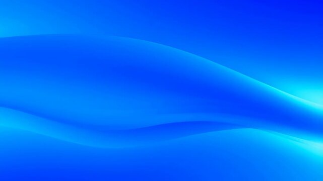 Smooth blue wave shapes flow and undulate across a soft blue gradient background with glowing curved edges. Smooth animated scene for presentations and digital wallpaper.