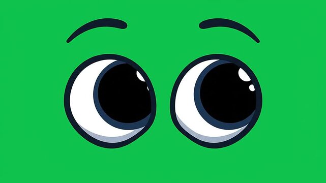 Animated cartoon eye sprite sheet with blinking and gazing sequence