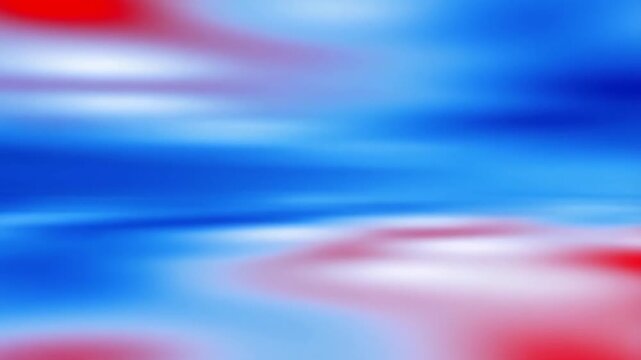 Abstract animation of flowing and blurred red and blue color shapes blending softly. Animated scene combines color gradients and soft shapes with soft blur.