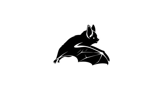 Black silhouette of a flying bat icon