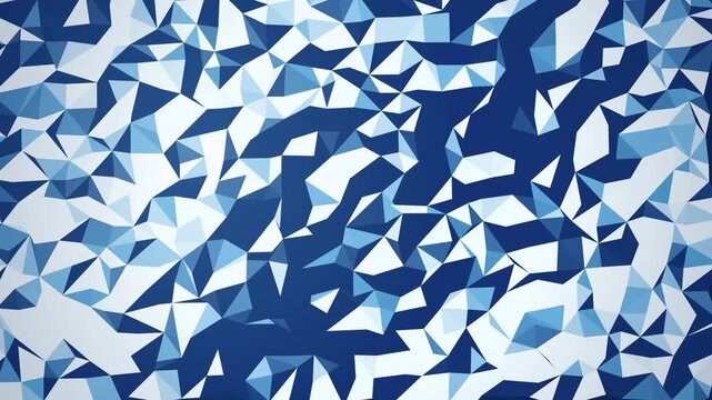 Abstract Geometric Background Featuring a Mosaic Pattern of Triangular Shapes in Shades of Blue