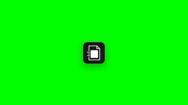 Document icons displayed on a chroma key green screen background