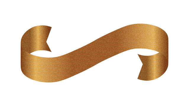 Decorative golden ribbon banner collection isolated on transparent background. holiday decoration for dark and light color background. realistic gold shiny nice effect ribbon illustration PNG.