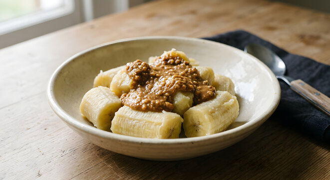 Steamed Matoke Cooking Bananas Served As Tender Pal
