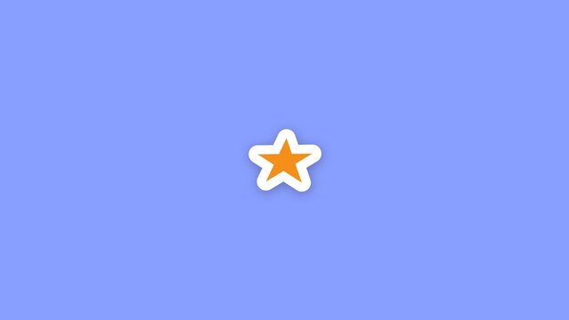 Eco Friendly Sticker / Orange Five Pointed Star, Sticker with Page Curl Reveal for Highlights, Ratings, Rewards and Cheerful Social Media Videos / Horizontal / Part 25
