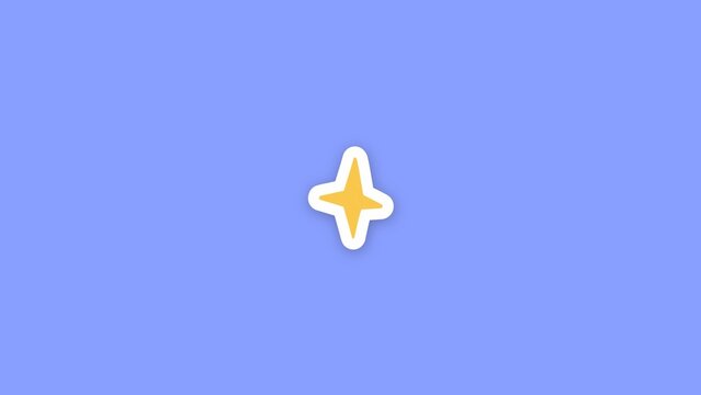 Eco Friendly Sticker / Small Yellow Twinkle Star, Sticker Animation for Magic Accents, Fairy Tale Stories and Playful Kids Social Media Videos / Horizontal / Part 28