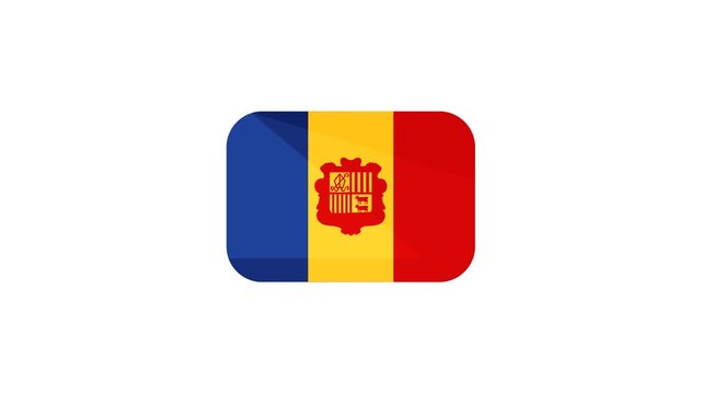 Andorra national flag displayed with rounded corners against a simple white background for design