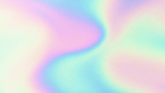 Abstract grainy frosted background with vibrant holographic pastel gradient light and iridescent colorful swirl waves creating a premium modern presentation backdrop.