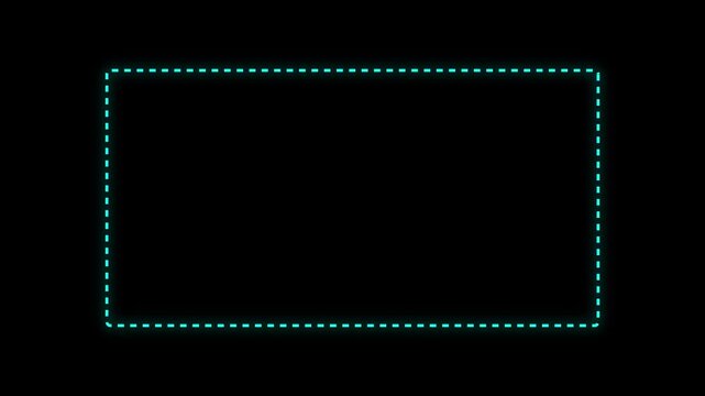 A dashed violet rectangular outline on a plain black background, creating a simple border or frame for content 4k animation