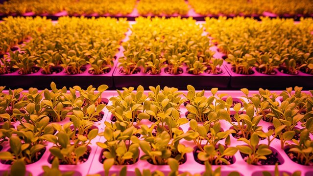 Indoor Hydroponics Agriculture Tech Background for Smart Farming and Sustainable Food Production Banner