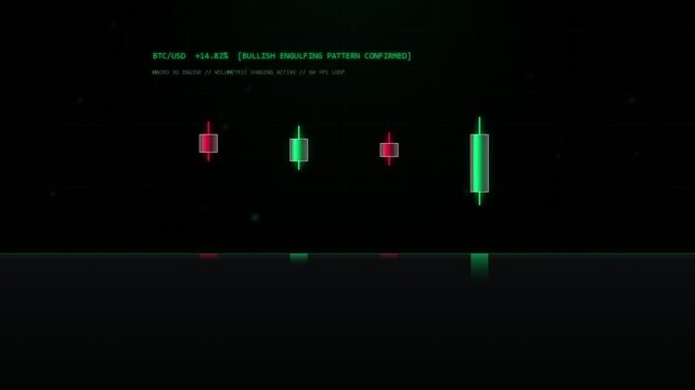 Bitcoin bullish engulfing pattern digital chart