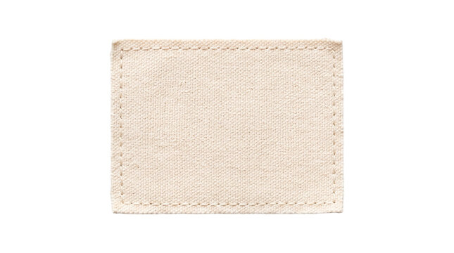 Blank Canvas Fabric Patch with Stitched Border