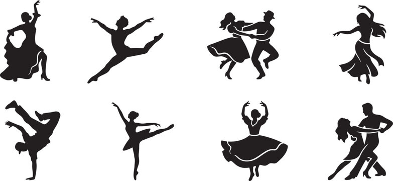 Dancers performing various styles including ballet contemporary and ballroom