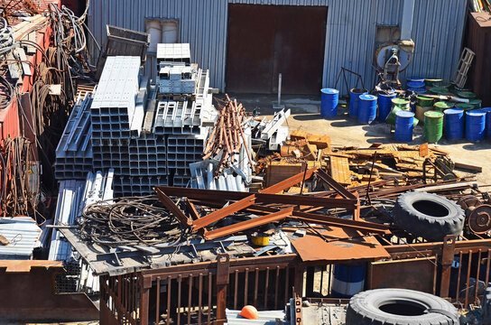 Warehouse for metal components and cables at ship repair yard