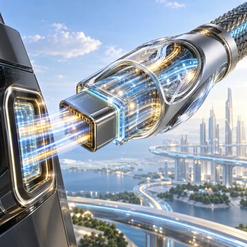 Transparent Fiber Connector Over Smart City