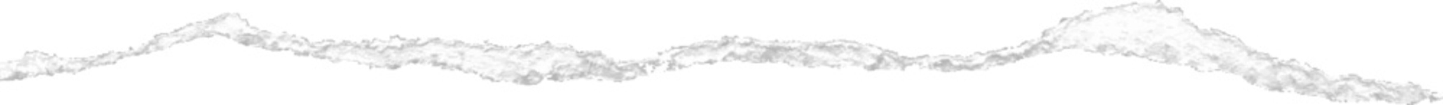 Torn paper edge. Realistic textured ripped edge of paper. Torn strip of white color at transparent background