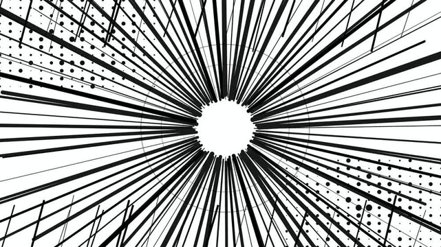 Abstract comic book speed lines effect with radial Motion Graphic