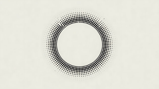 Round halftone frame. Dotted circle abstract dot halftones frames. Random dots circles spiral vector illustration. Geometric swirl border modern design motion shape template background 