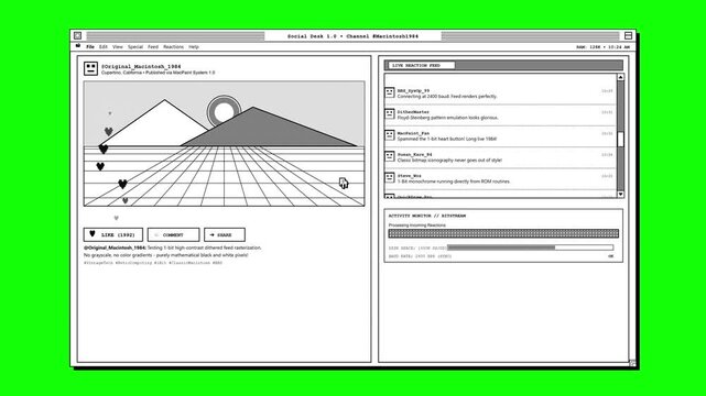 Vintage Graphical User Interface Software Application Window Design Representing Early Desktop Operating System Environment