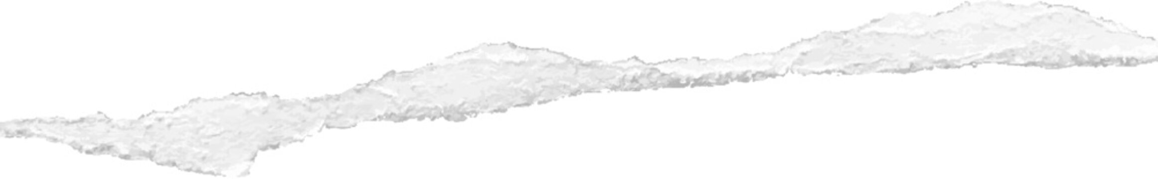 Torn paper edge. Realistic textured ripped edge of paper. Torn strip of white color at transparent background