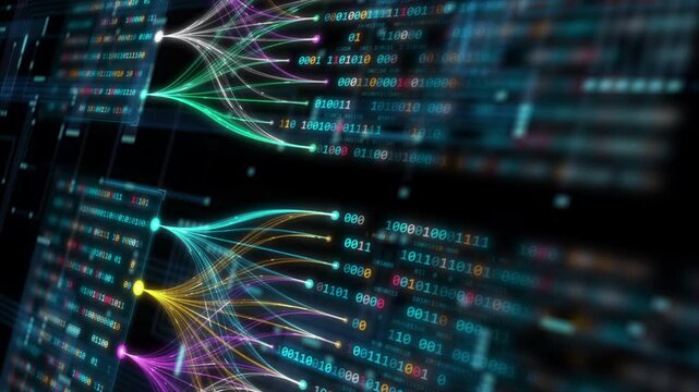 Dynamic data flow analysis with Al, data flow visualization with neural networks, machine learning with Al, quantum computing, and digital binary coding based on circuit board artificial intelligence 