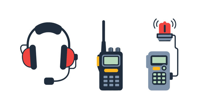 Communication Devices: Headset, Walkie-Talkie, and Alert System