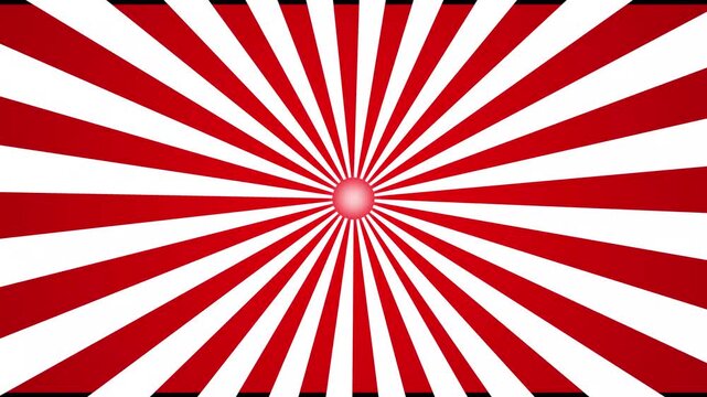 Red and white sunburst radial background, animation, dynamic retro, comic style,4k