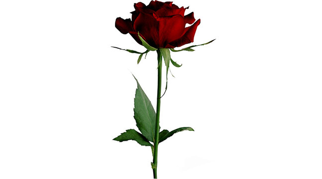 single red rose, red rose stem, blooming rose, red flower, red rose PNG, rose PNG, flower PNG, floral PNG, PNG