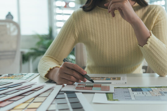 Architect could develop a concept for the design house in modern office.