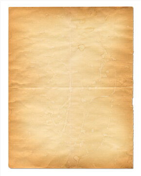 Aged stained paper texture isolated on white