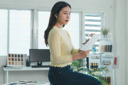 Architect could develop a concept for the design house in modern office.