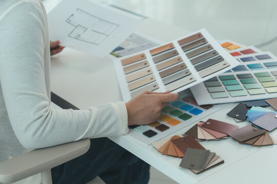 Architect could develop a concept for the design house in modern office.