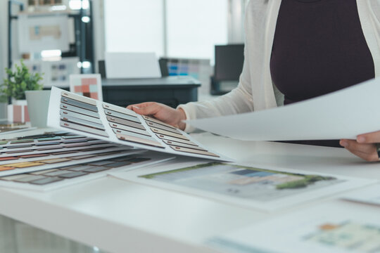 Architect could develop a concept for the design house in modern office.