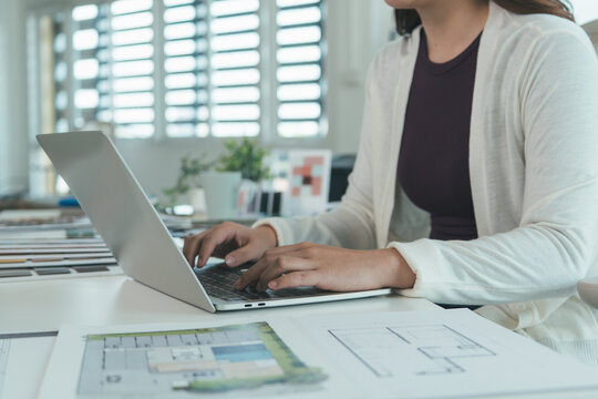Architect could develop a concept for the design house in modern office.