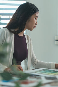 Architect could develop a concept for the design house in modern office.